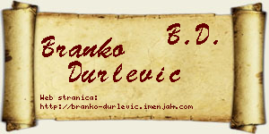 Branko Durlević vizit kartica